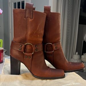 Michael Kors Westbury Chestnut Heeled Boots size 7M